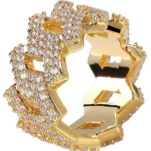 Iced Out Diamond Cuban Ring